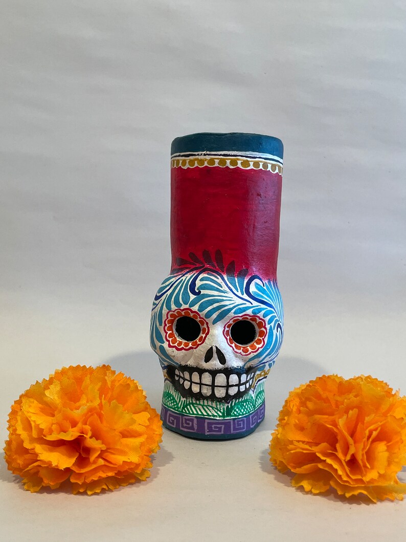 Dia De Los Muertos Candelabra Day of the Dead Skull Mexican Etsy