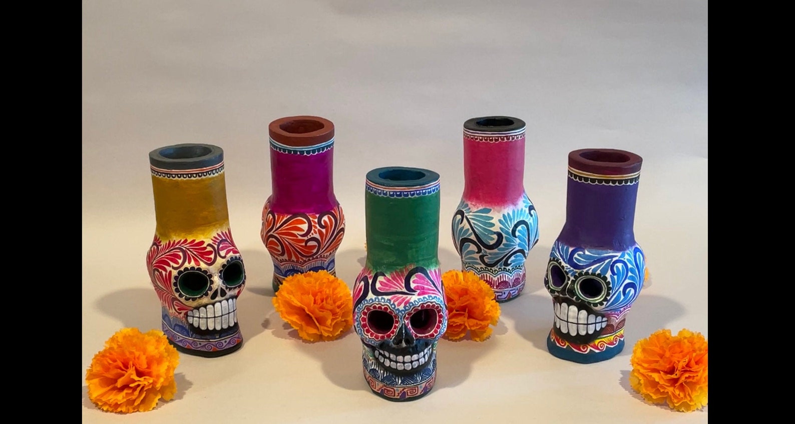 Dia De Los Muertos Candelabra, Day of the Dead Skull, Mexican Altar ...