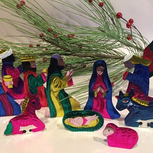 Medium Tin NATIVITY Set, 10 Pieces, Traditional Mexican Nativity, Tin Nativity Scene, Mexican Pesebre