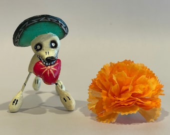 Day of the Dead Dog, Dia de los Muertos Dog, Dog with Heart, Miniature Day of Dead Dog, Calavera Dog