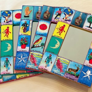 Loteria Mirror, Mirror with Loteria Images, Mexican Mirror, Mexican Loteria
