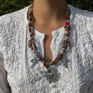 Sacred Heart Mexican Jewelry, Mexican Costume Jewelry, Mexican Milagro Jewelry, Mexico Milagros, Mexican Heart Charms