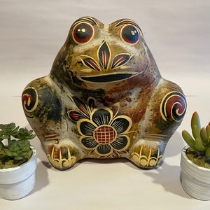 Succulent Frog Planter, Terracotta Planter, Talavera Frog Pot, Succulent Pot, Mexican Pottery, Mexican Talavera