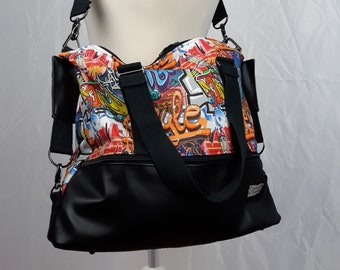 Unique!!! Weekender, sac de voyage pour les courts voyages, sac de plage, graffiti