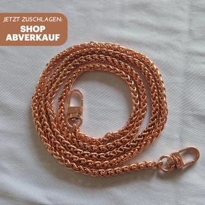 Taschenkette Roségold 120cm | Taschenketten Gold | Kleine Geschenke Nähen | Umhängetasche Gurt | Taschen-Gurt für Mädchen | DIY Nähen