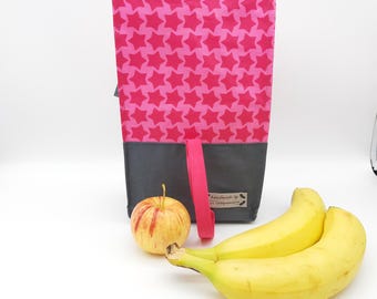 Lunchbag | für Mädchen | Geschenkidee zur Einschulung | Sterne | pink | Aufbewahrung Pausenbrot | Wetbag