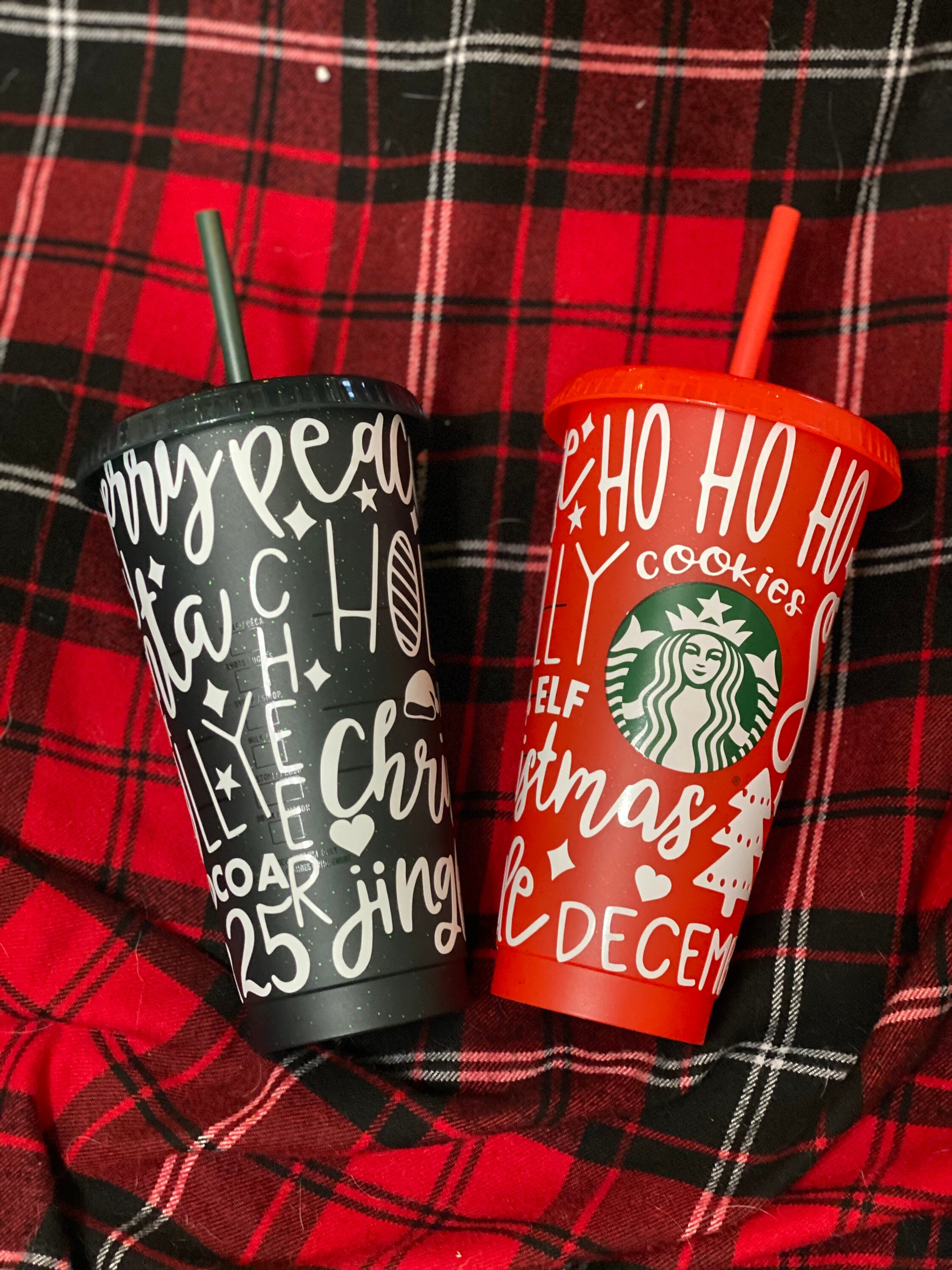 Christmas Starbucks cups / Christmas gift / gift for friend / Etsy