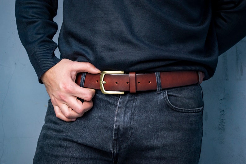 Leather Belt Full Grain Leather Belt Brown Leather Belt Etsy
