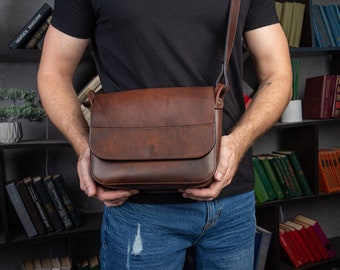 Leather crossbody bag, Men’s shoulder bag, Leather Briefcase, men’s leather bag, Messenger bag, crossbody bag, Travel bag, Gifts for men