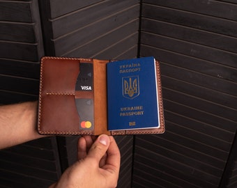 Handgemaakte paspoortkoffer, persoonlijke paspoorthouder, reiscadeau voor mannen en vrouwen, vaderpaspoorthouder