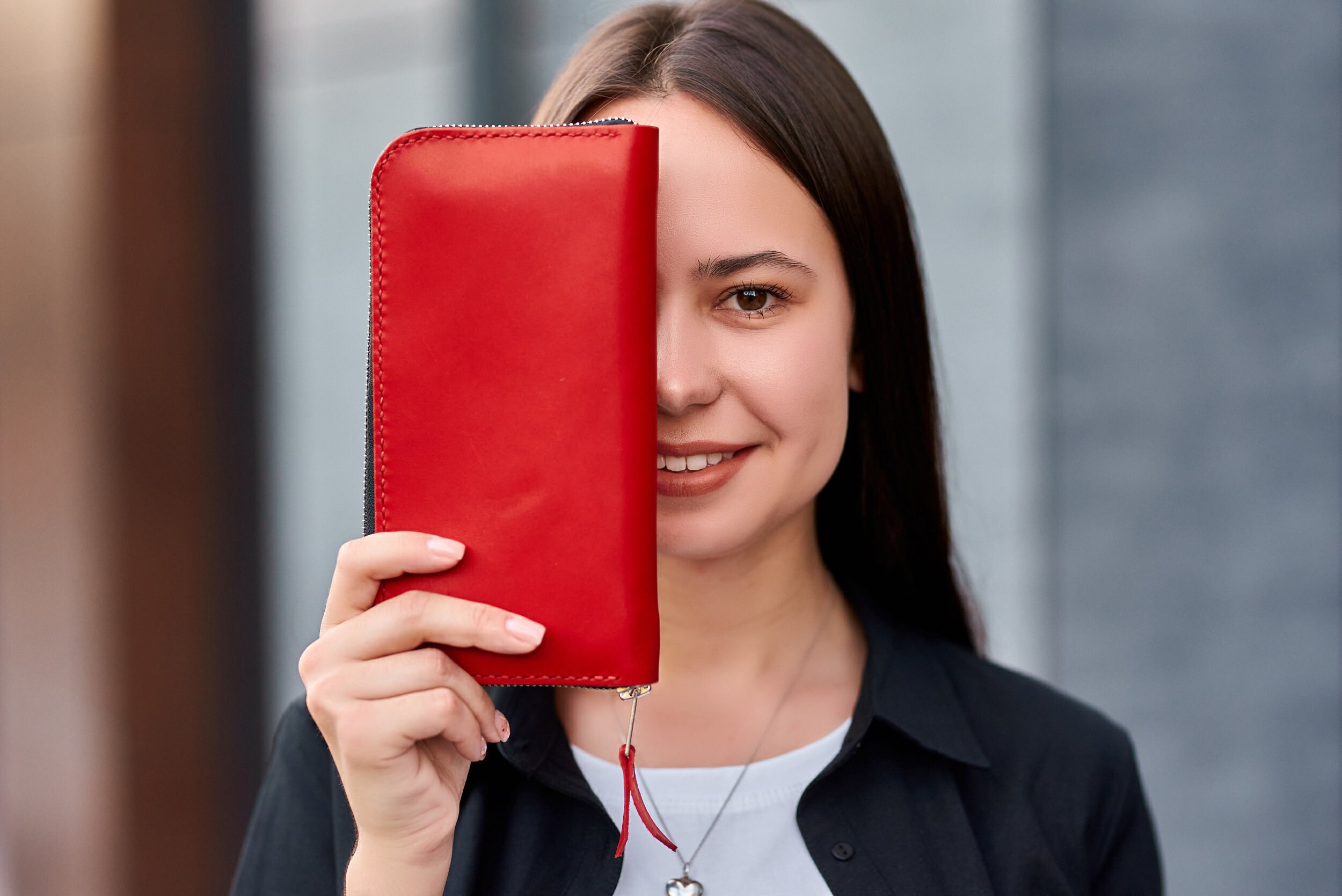 Personalized Leather Clutch Full Grain Leather Clutch Red Etsy