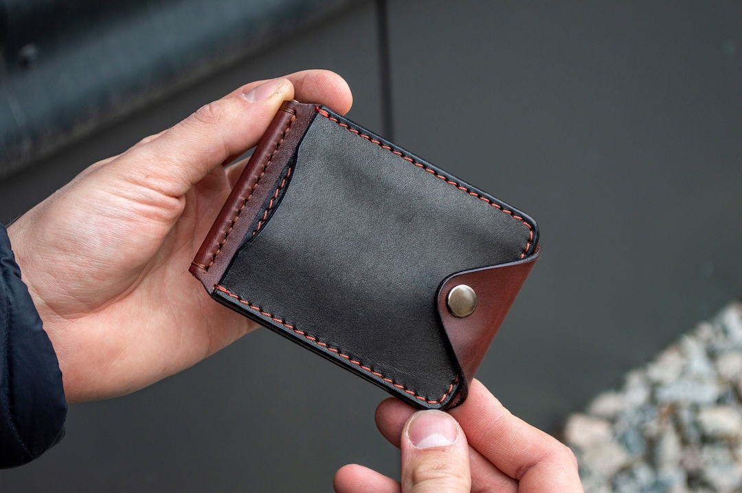 Small Leather Money Clip Full Grain Leather Wallet for Men Etsy