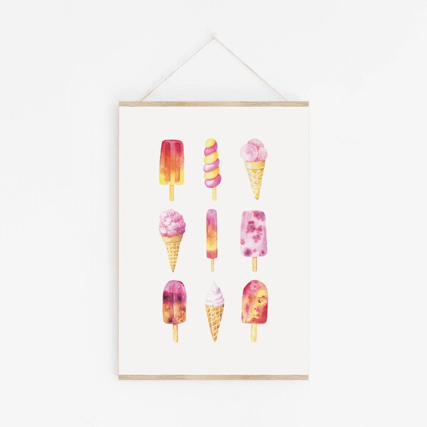 Poster ice cream, ice cream, children's room art print