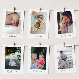 Photo garland 1st birthday with hearts memory box