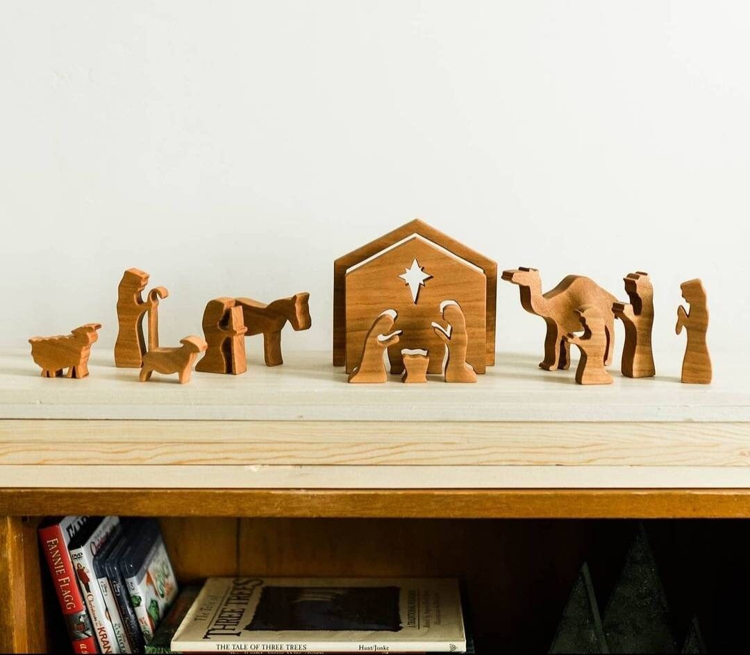 Wood nativity set - Etsy 日本