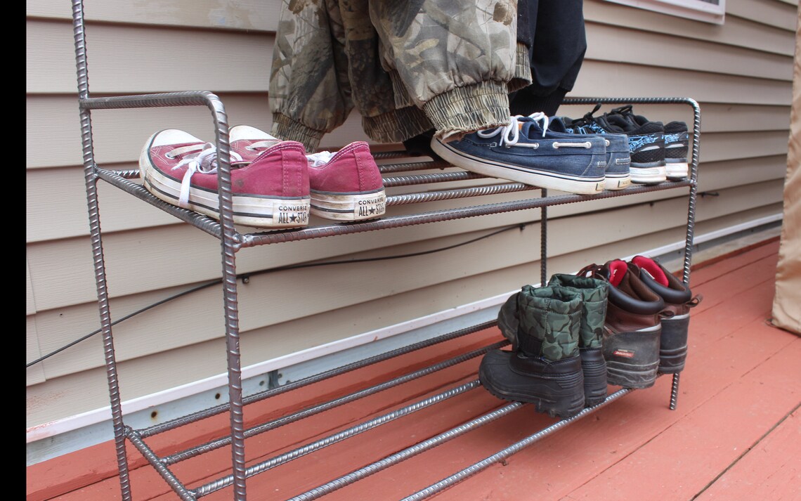 Rustic Coat and Shoe Rebar Rack Combo Country Home Shoe & Etsy