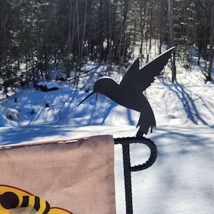 Hummingbird Garden Flag Holder, Garden Flag Stand, Camp Site Marker, Grave Site Memorial, Yard Flag Stand, Summer Garden Flag, Sign Holder