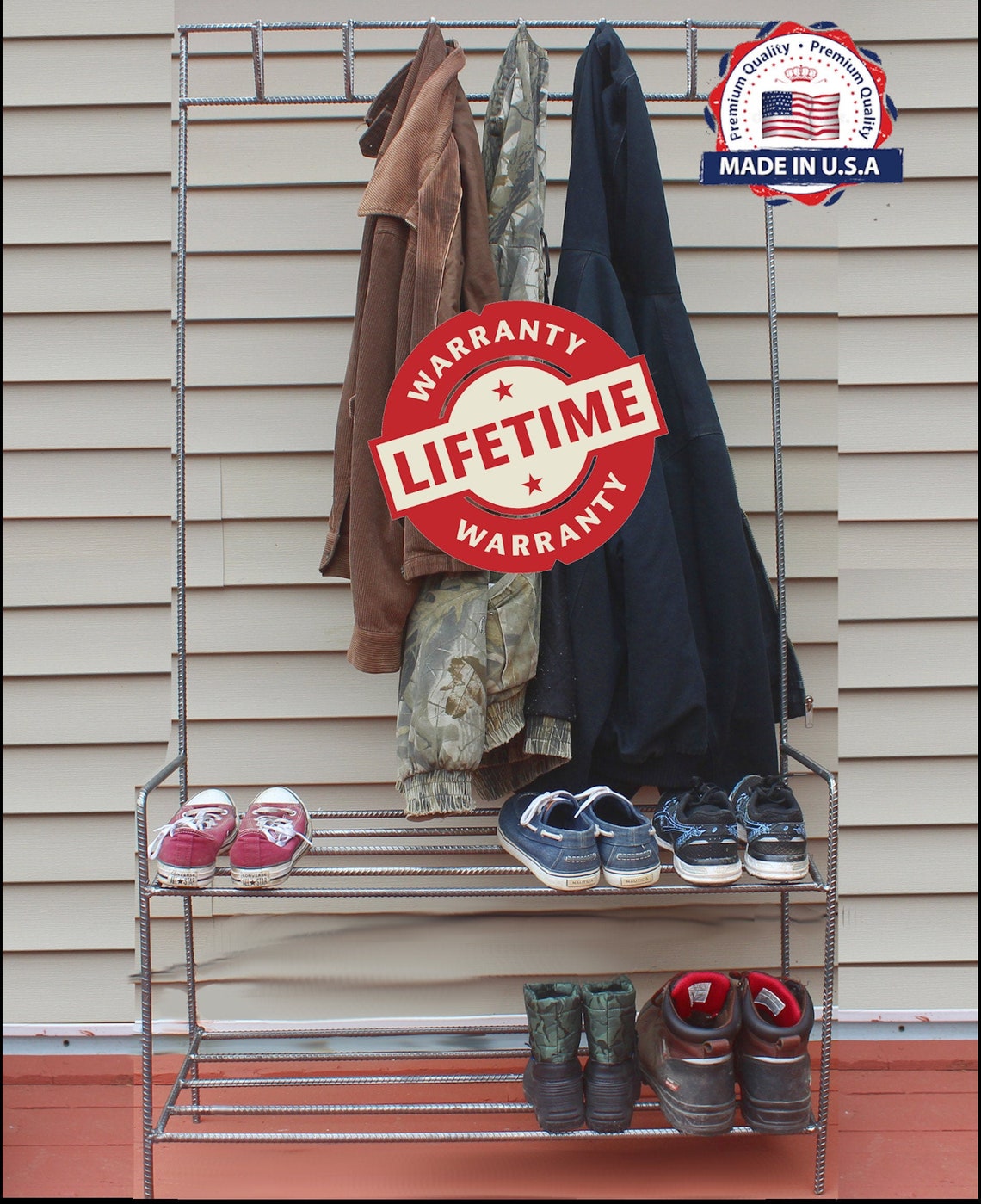 Rustic Coat and Shoe Rebar Rack Combo Country Home Shoe & Etsy