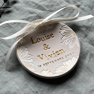 Porta fedi nuziali "Fiore" - matrimonio - argilla - personalizzato - gioielli - fatto a mano