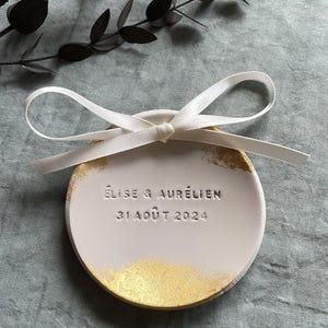Coppa portafedi in argilla, personalizzata, oro, matrimonio, matrimonio