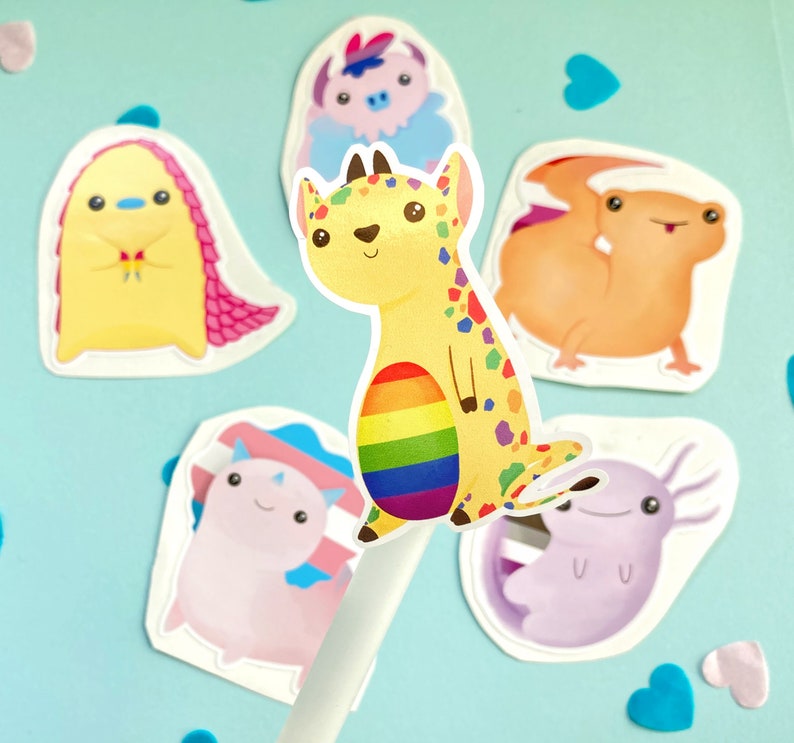 Sticker Pack cute animal pun for queer and gay pride Lesbian Lizard Sticker in LGBTQ Lizbian