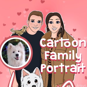 CARTOON Portrait | Turn Your Family Cartoon | Disney Style | Your Pet | Pet Art | Valentines Gift I Custom Portrait | Digital File Only