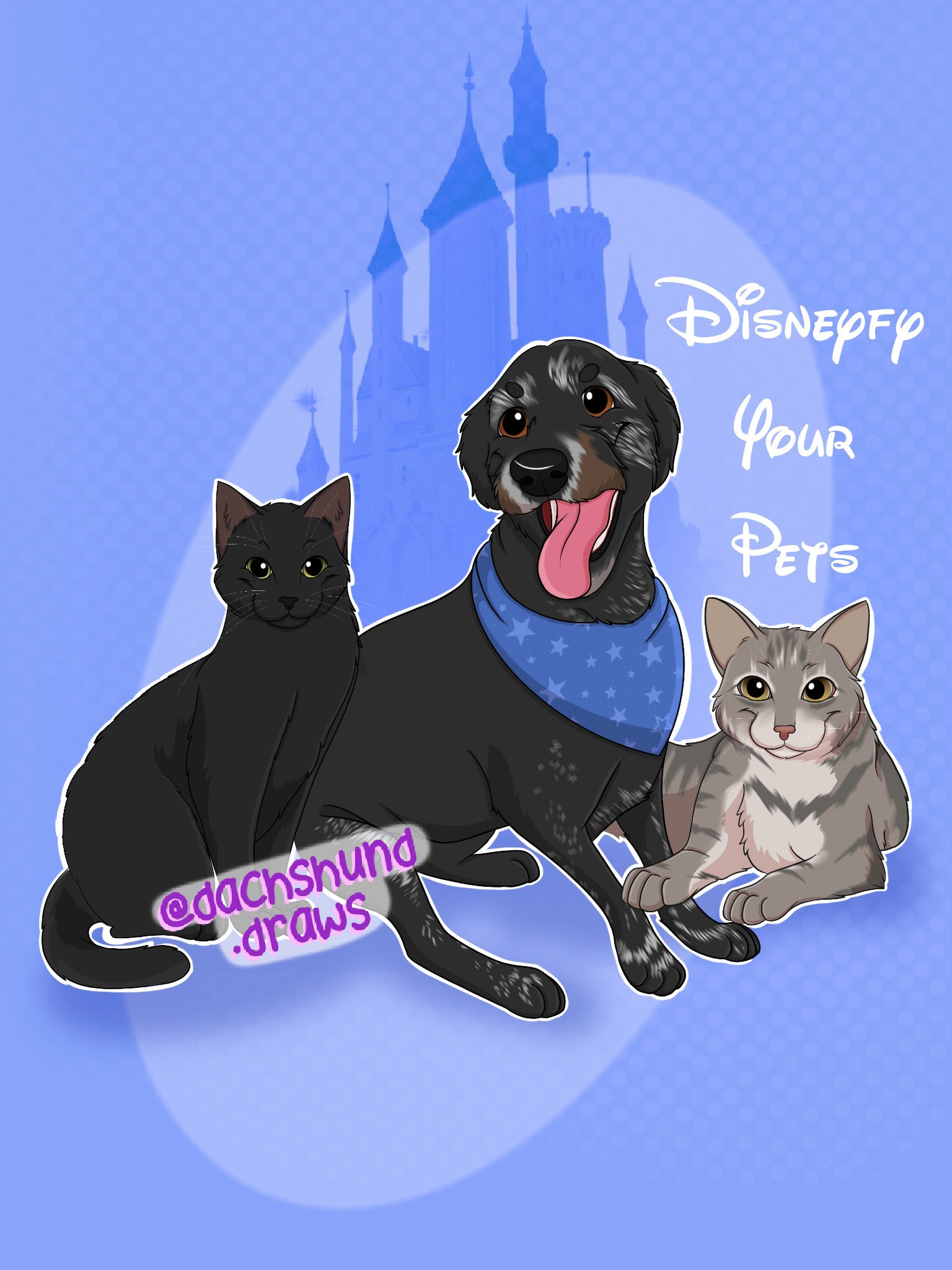 DISNEY Pet Portrait Turn Your Pet Disney Disneyfy Your Pet Etsy UK