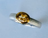 Citrin Ring Silber bicolor