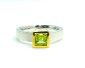 Peridot Ring Silber bicolor