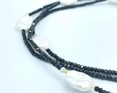 Spinell Kette mit Barockperlen, 99cm