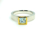 Ring Blautopas Silber bicolor
