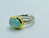 Chalcedon Ring Silber bicolor
