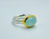 Chalcedon Ring Silber bicolor