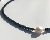 Spinell Kette mit Süßwasserperle