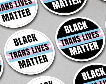 Schwarze Trans Lives Matter | Glänzender Vinyl Sticker | Stanzsticker| Wasserfester | BLMR-GV008