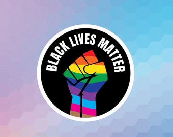 Black Queer Lives Matter | Glänzende Vinyl Aufkleber | Gestanzte Sticker| Wasserfester | BLMR-GV004