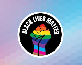 Black Queer Lives Matter | Glänzende Vinyl Aufkleber | Gestanzte Sticker| Wasserfester | BLMR-GV004