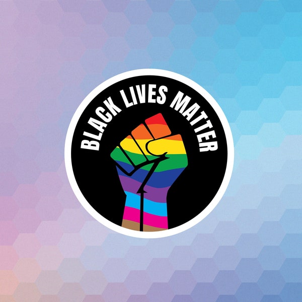 Black Queer Lives Matter  | Glossy Vinyl Sticker | Die-Cut Sticker| Waterproof | BLMR-GV004