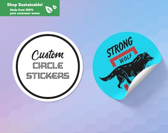 Custom Circle labels | Custom Circle stickers | Eco-Friendly | Custom Logo | Any Text | Business | Any Image