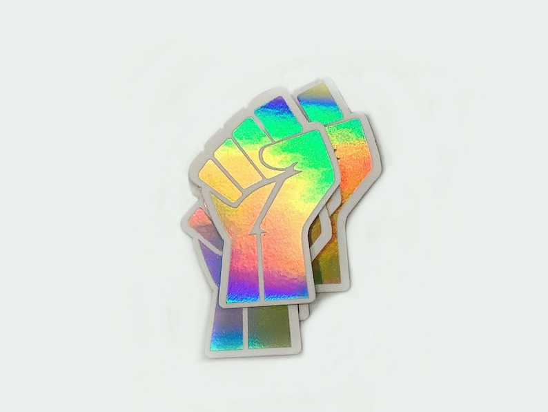 Holographic Fist Black pride Black Fist Waterproof Sticker Black Lives Matter Support Laptop Stickers Limited BLMFIST-HV003 image 1