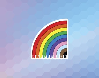 Happy Pride | Glossy Vinyl Sticker | Die-Cut Sticker| Waterproof | Inclusive  | LGBTQ+ Community | Pride-GV001