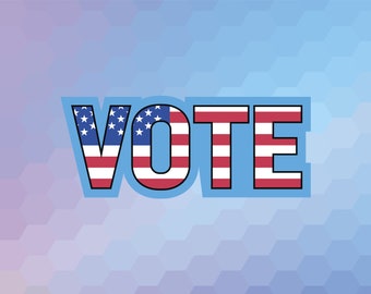 Vote Sticker | Typography | Glossy Vinyl Sticker | Die-Cut Sticker | Waterproof | 2020 | Go Vote | VOTE-GV003