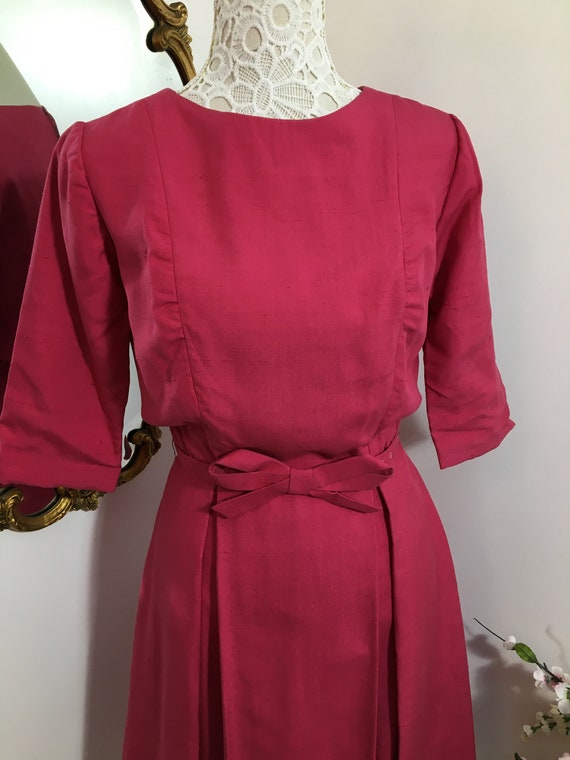 Rare Early 1950s Liberty of London pink silk dress - image 4