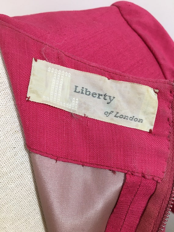 Rare Early 1950s Liberty of London pink silk dress - image 8