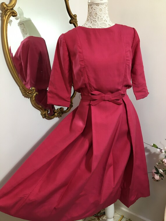 Rare Early 1950s Liberty of London pink silk dress - image 7