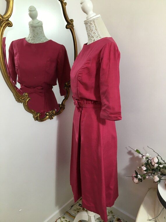 Rare Early 1950s Liberty of London pink silk dress - image 6