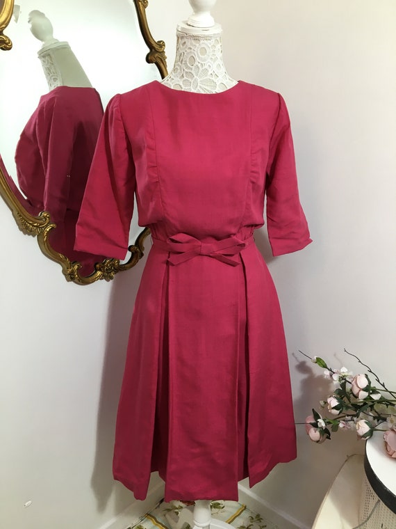 Rare Early 1950s Liberty of London pink silk dress - image 2