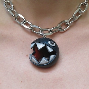 Chomp cad3nas necklace - video game pendants - heavy metal - chunky gothic jewelry - punk necklaces - weird accessories