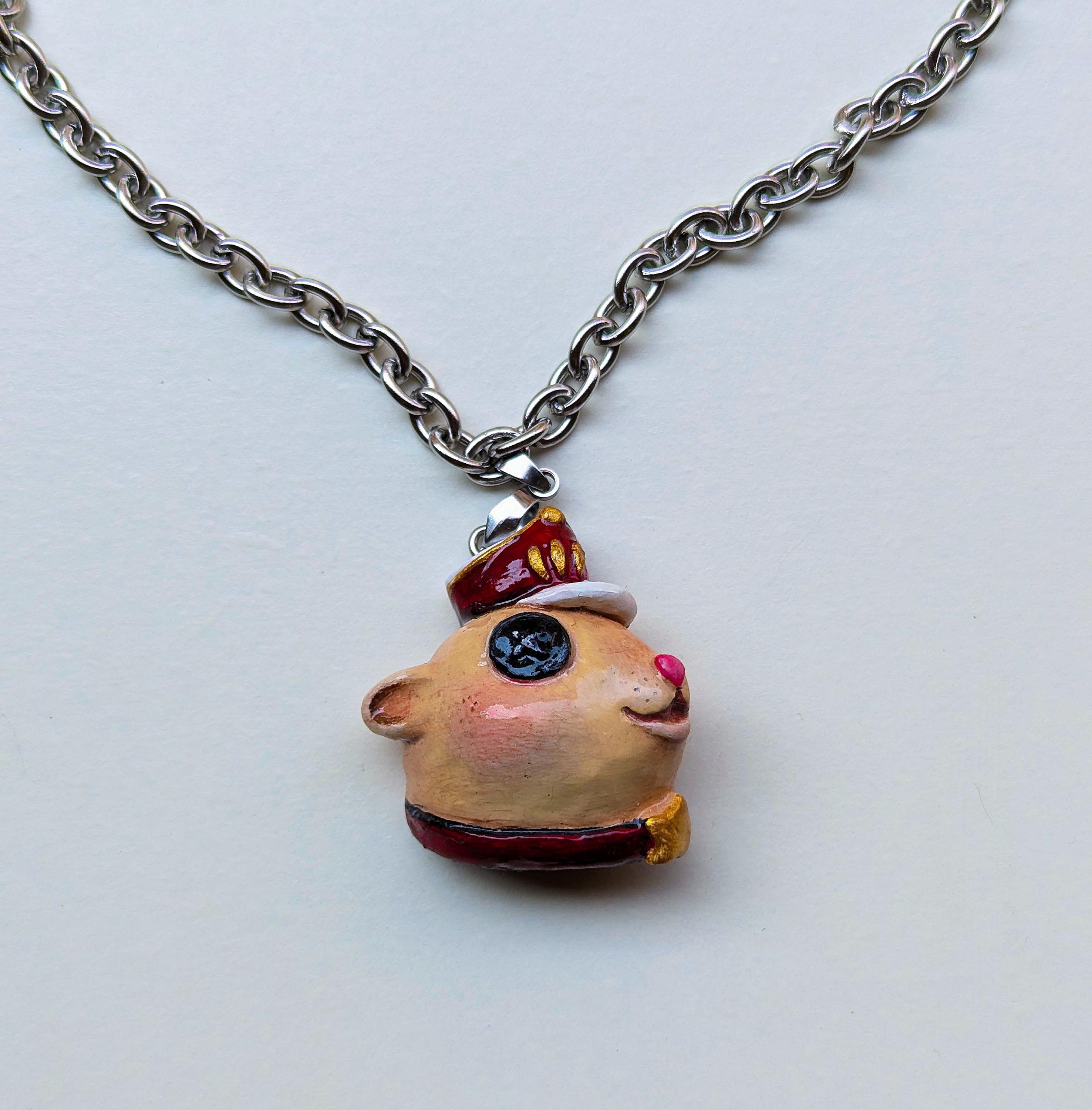 jumping circus mouse necklace- coralin3 and the secret door - bobinski earrings - movie accessories - gothic jewelry - fan art coralin3