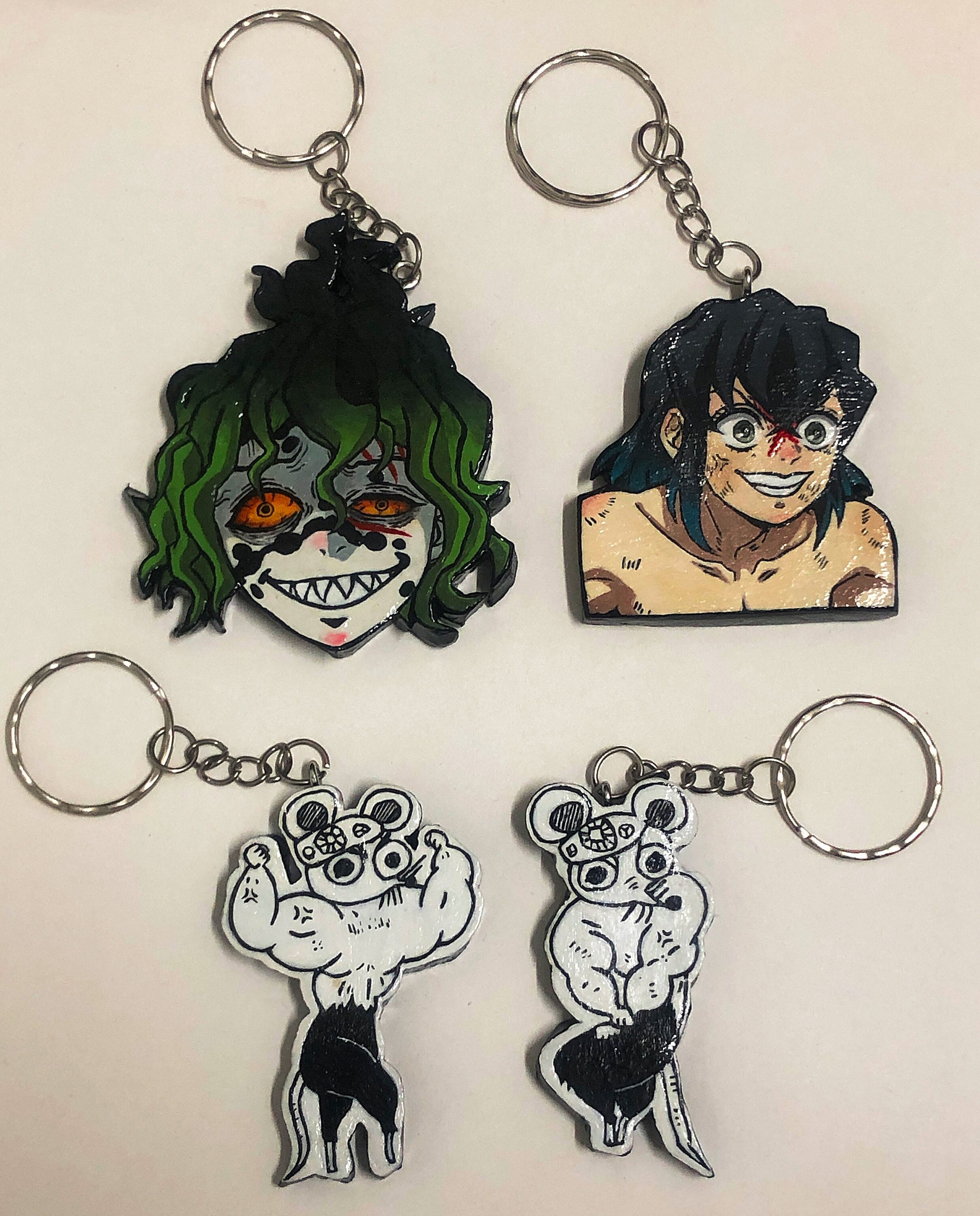 Kimetsu Polymer Clay Keychains Anime Resin Keychain No Etsy